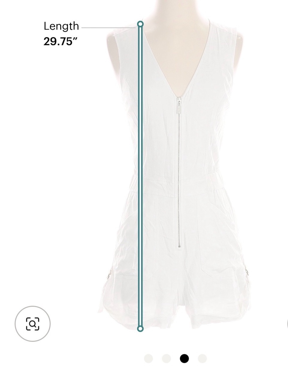 Guess White Sleeveless V-Neck Zip Romper